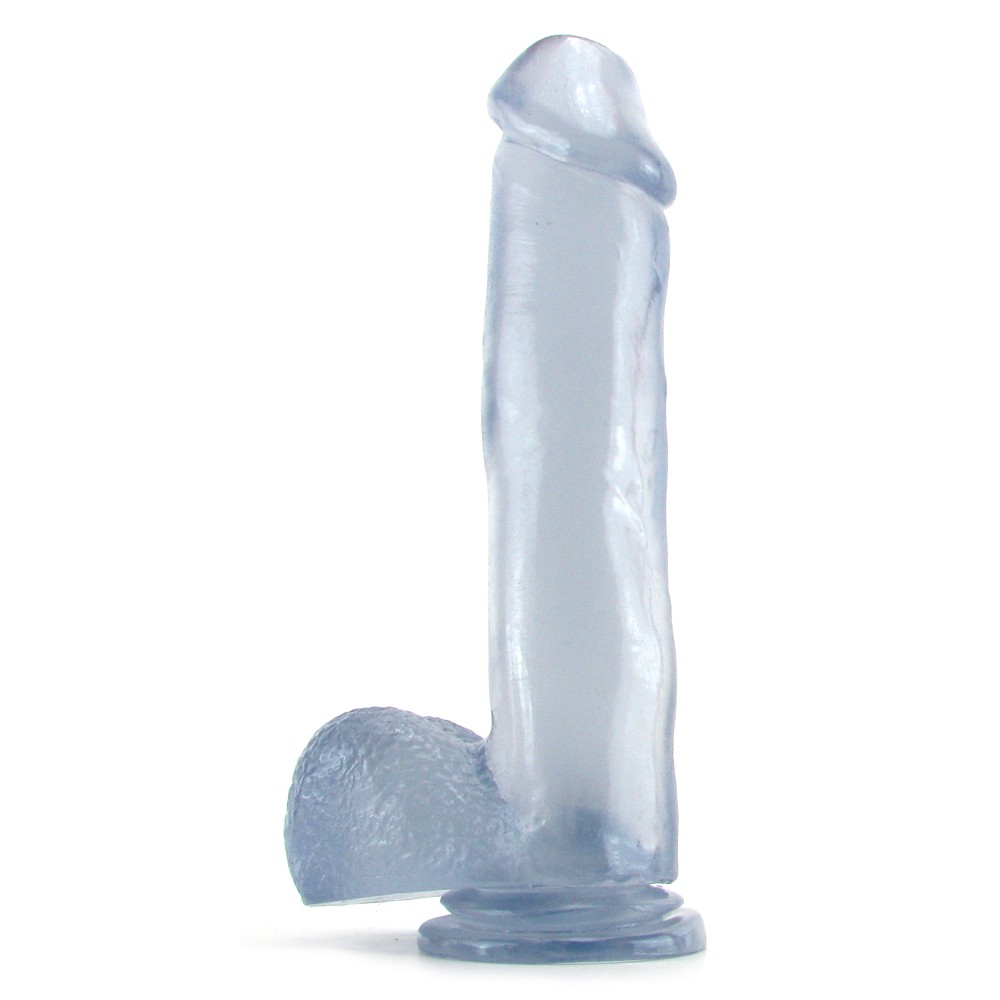 Clear suction dildo